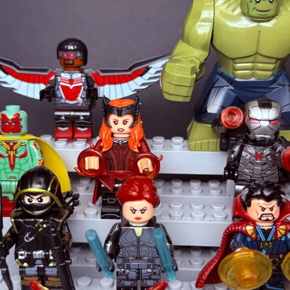 Marvel Avengers Iron Man Spider-Man Hulk Thor Custom Minifigure Lot of 16 - Picture 4 of 8